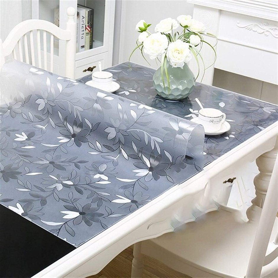 Скатерть прозрачная"жидкое стекло" (80*120см.) 10диз