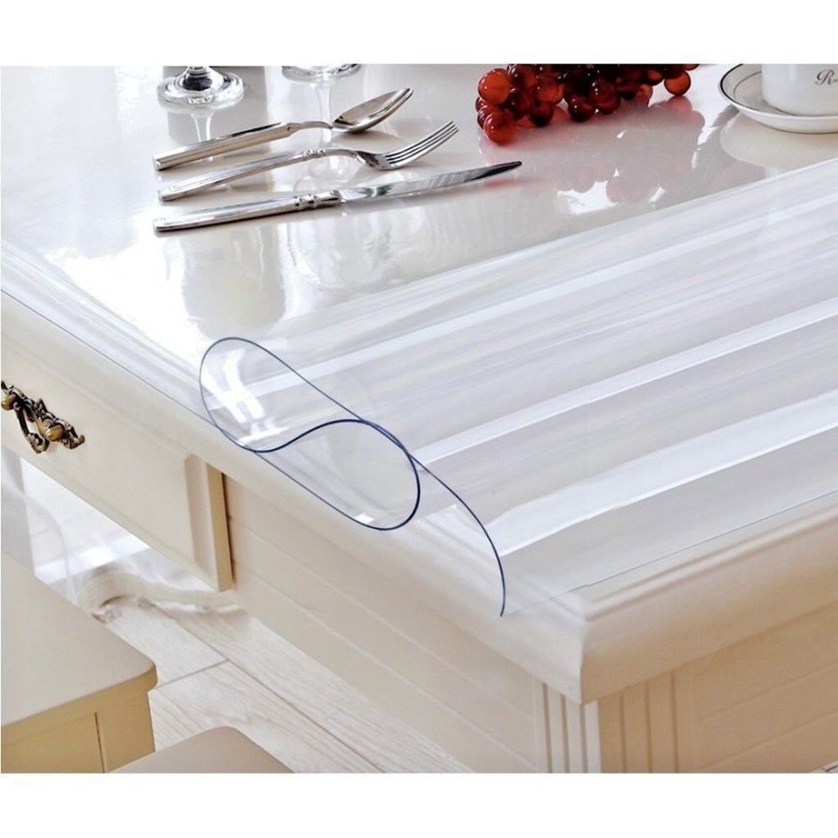 Скатерть прозрачная"жидкое стекло" (80*120см.) 10диз