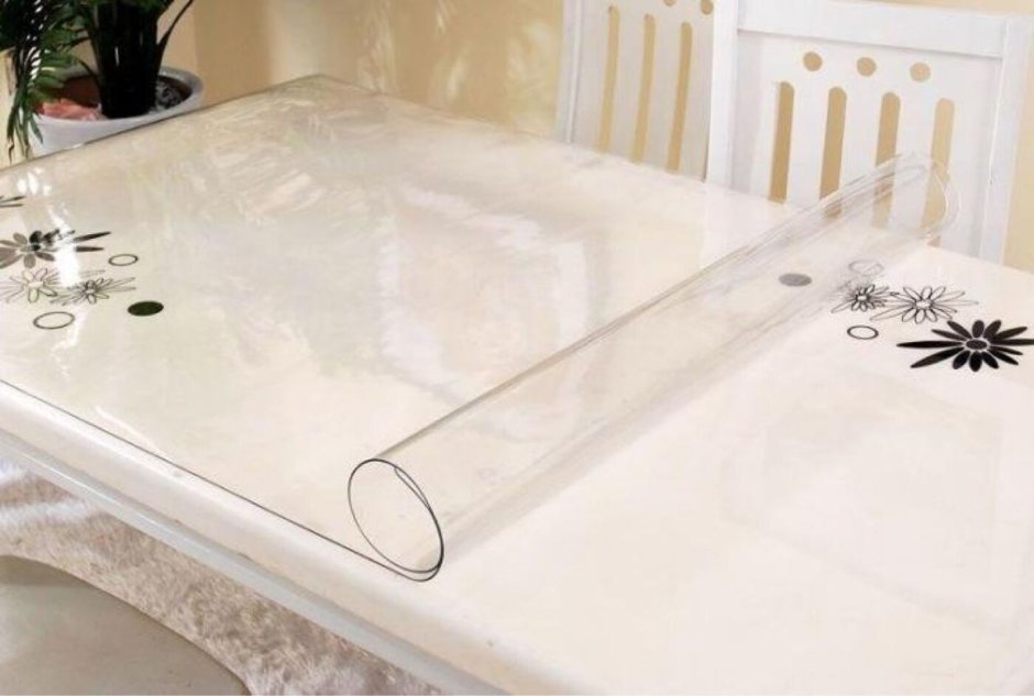 Гибкое стекло, скатерть прозрачная Soft Glass размер 120x80 см. 113325