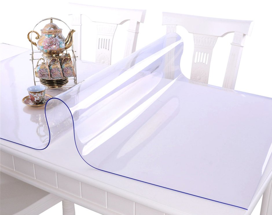 Скатерть прозрачная"жидкое стекло" (80*120см.) 10диз