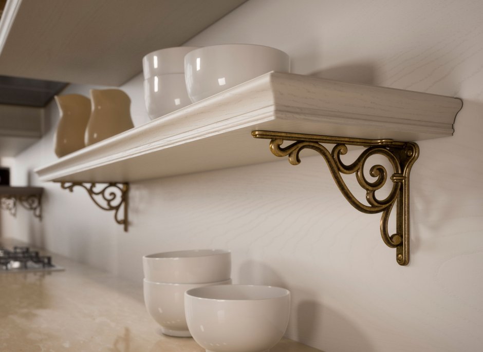 Менсолодержатель для деревянных полок l-200 мм, золото темное, WRM.800.200.00g3