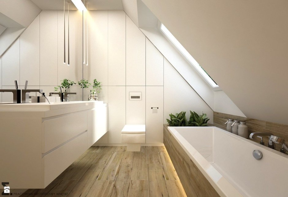 Ванна на мансарде