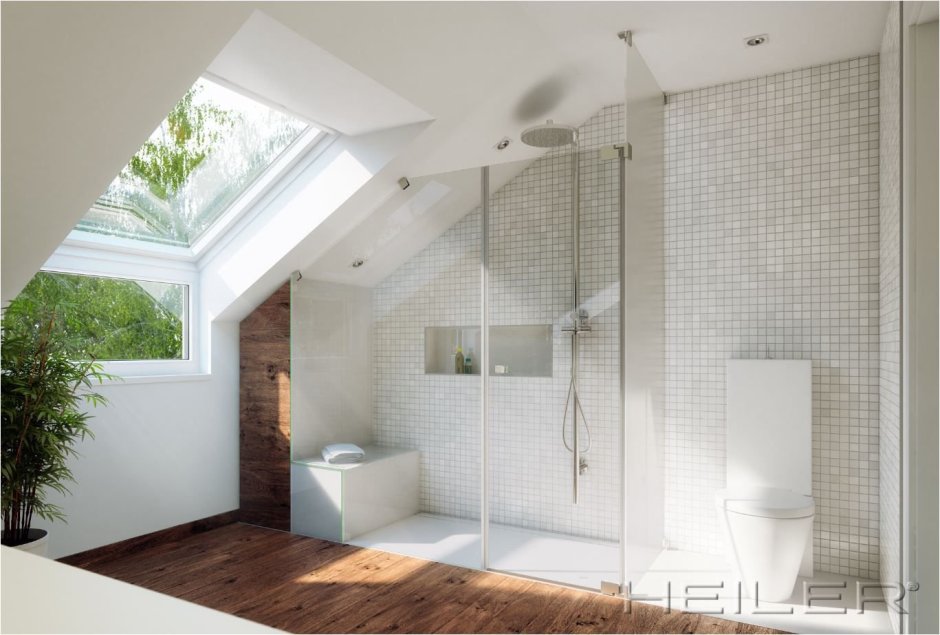 Отделка санузла на мансарде