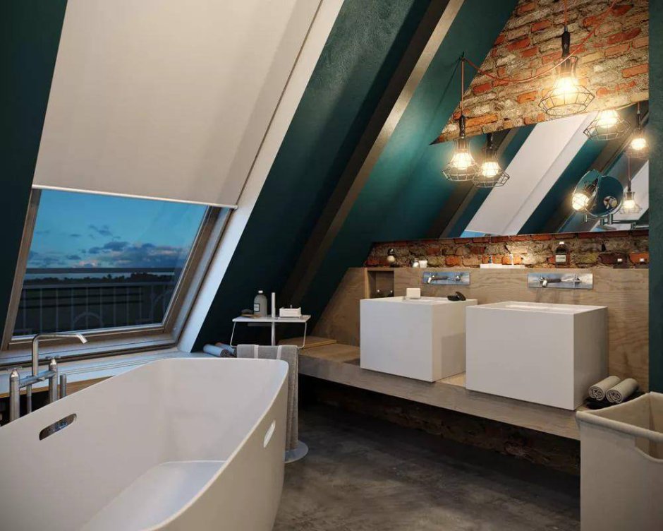 Ванная на мансарде