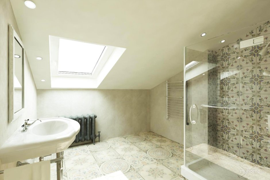 Ванная комната в мансарде