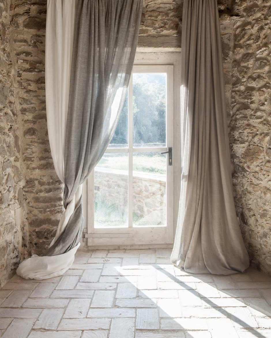 Шторы лен в интерьере