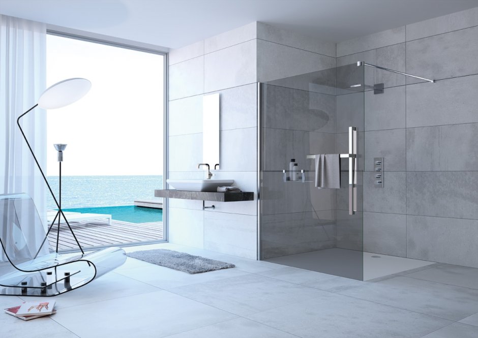 Душевая перегородка из кирпича