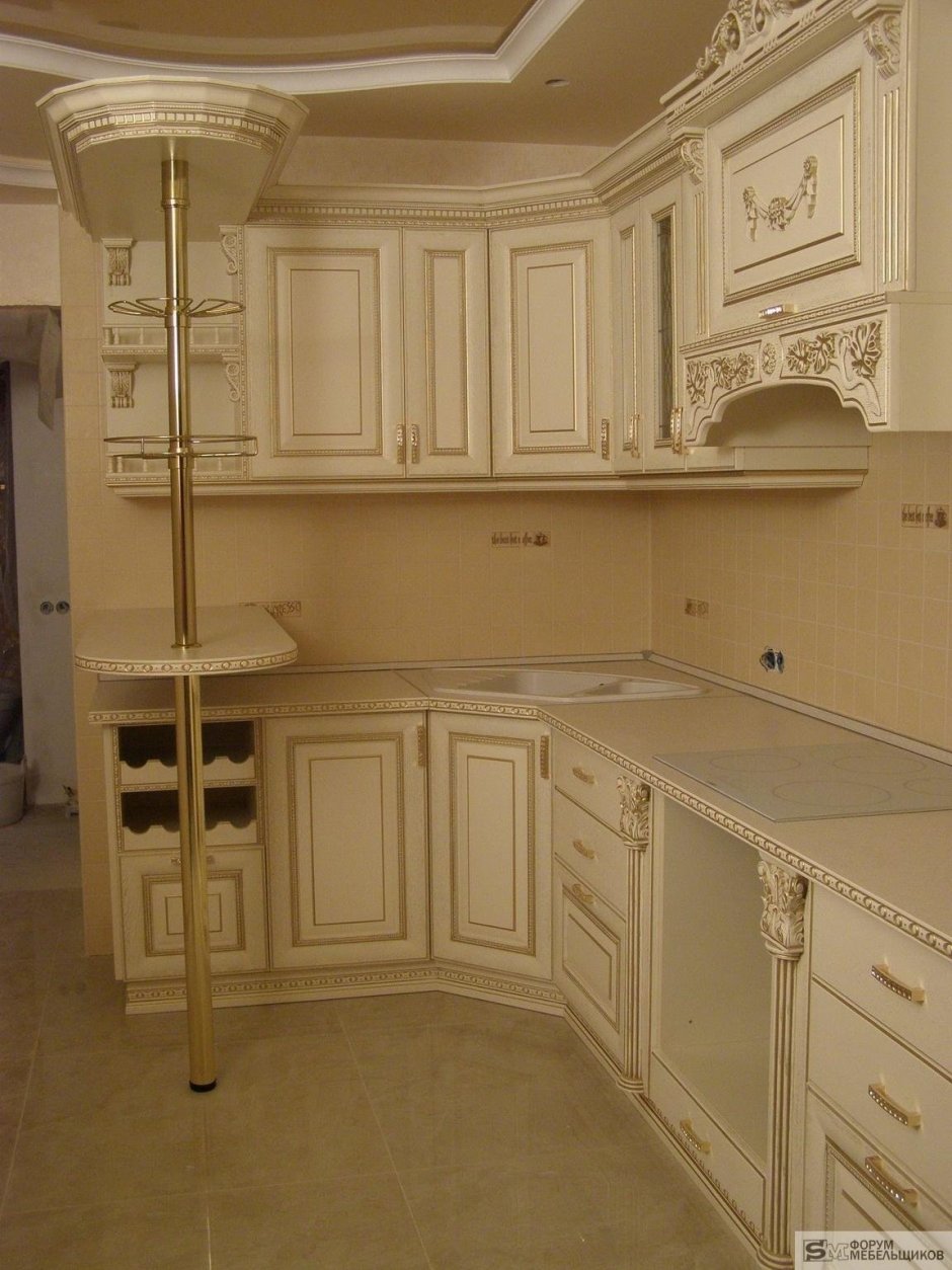 Кухни классика светлые угловые