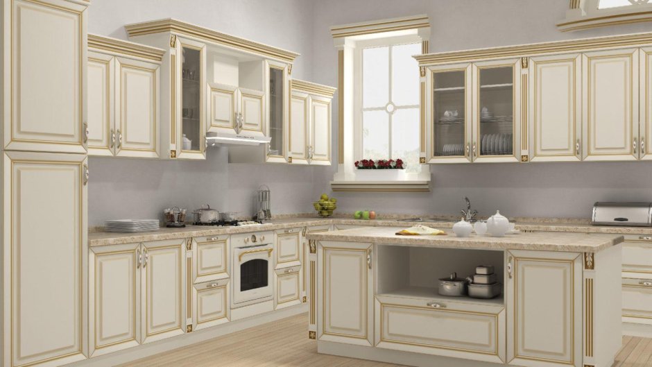 Кухонная мебель патинированная классика