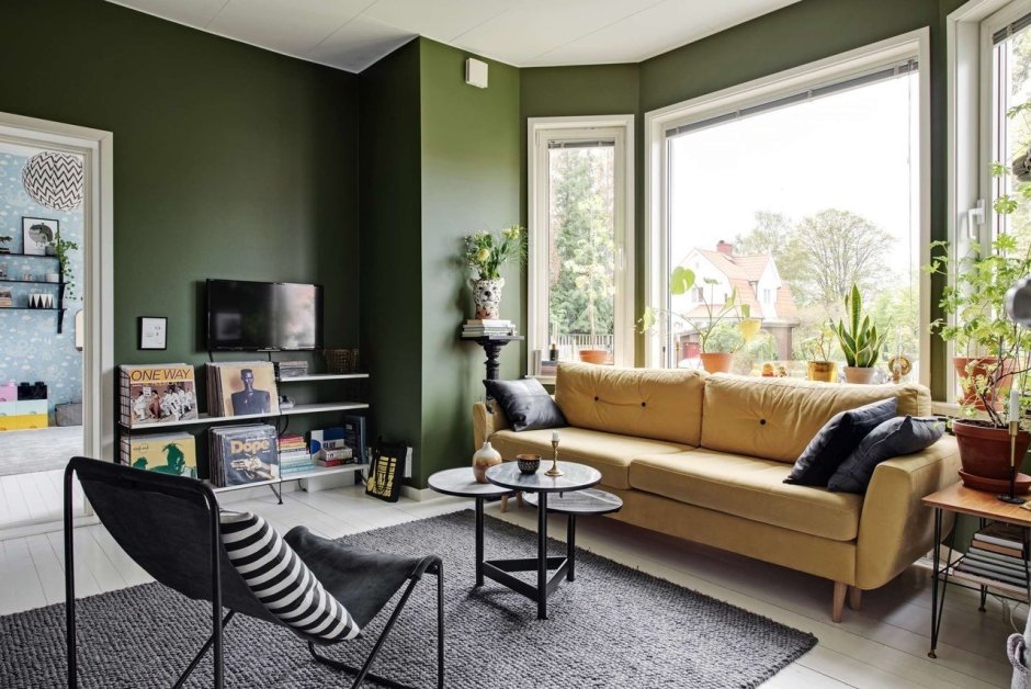 Зеленый цвет в интерьере