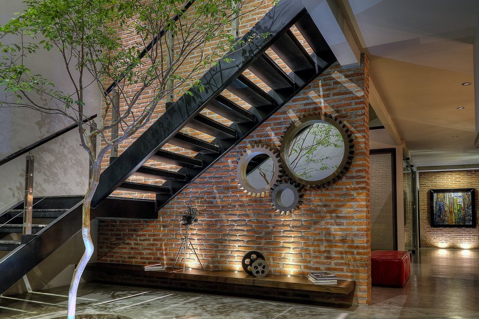 Лестница в стиле лофт и Индастриал