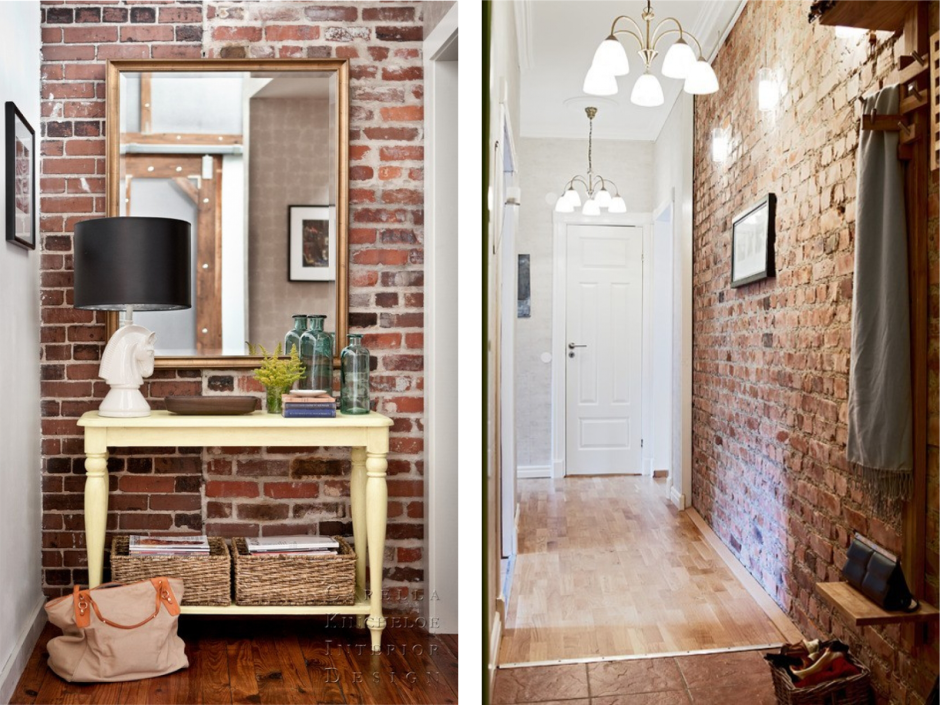 Прихожая из красного кирпича