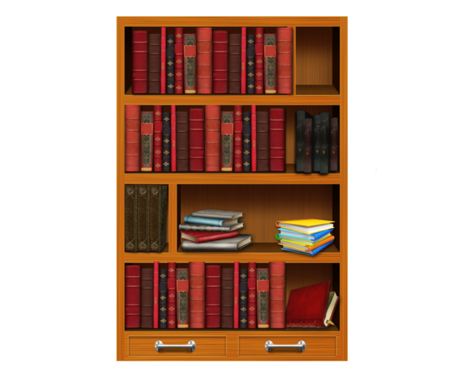 Книжный шкаф с ассиметричными полками