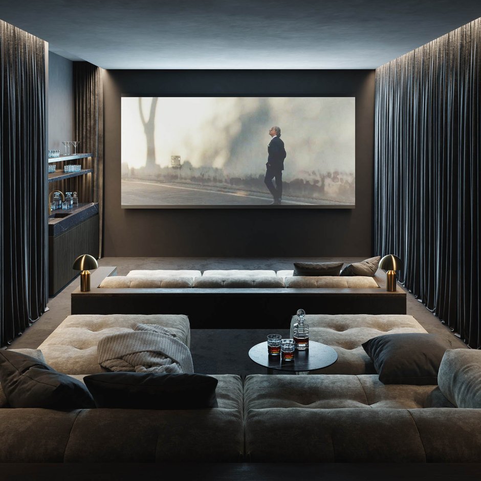 Домашний кинотеатр в подвале