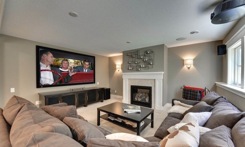 Гостиные с большим телевизором