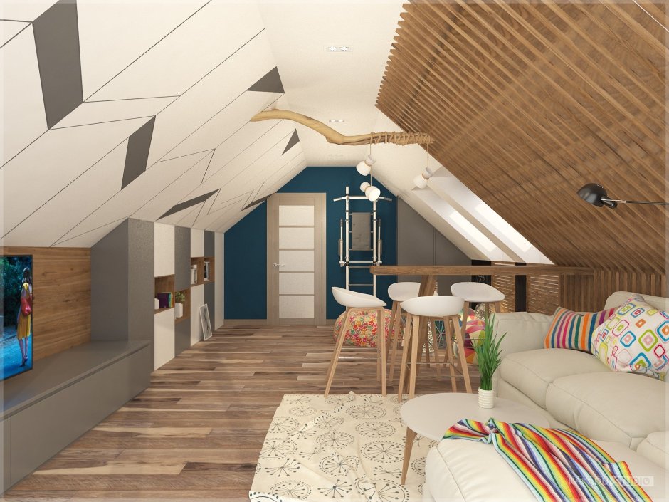 Двухскатная крыша с чердаком