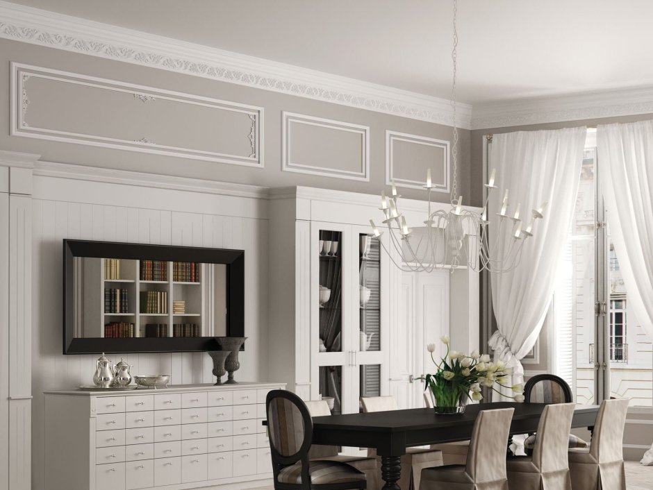 Потолочные молдинги в интерьере