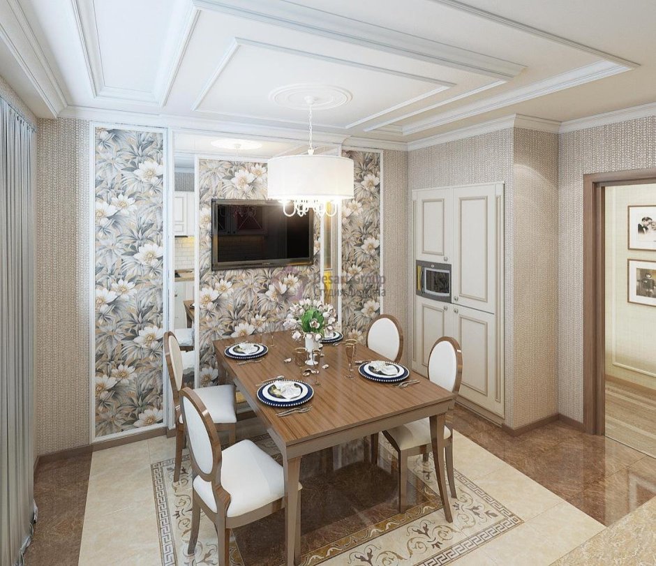 Обеденная зона в классическом стиле