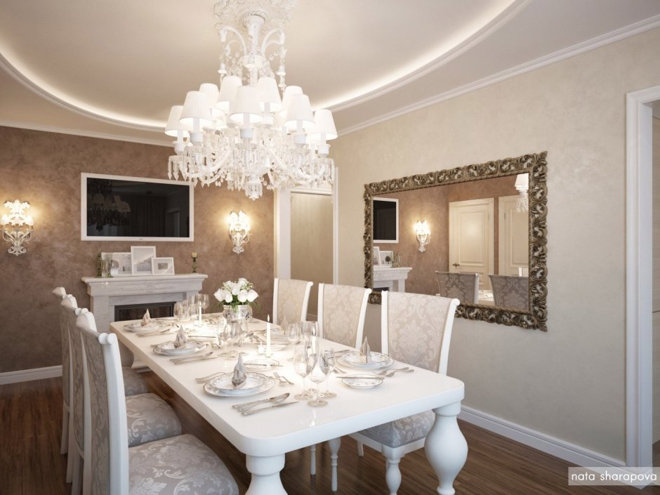 Стены столовой в классическом стиле