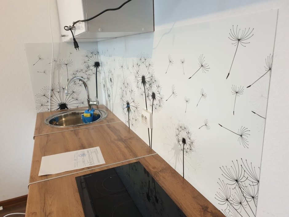 Фартук стеклянный одуванчики