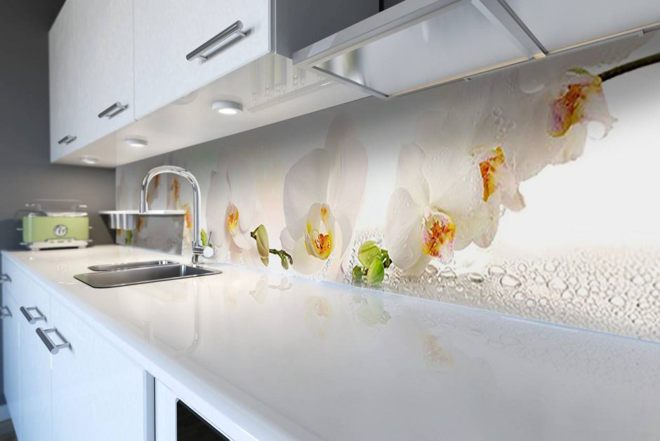 Фартук стеклянный одуванчики