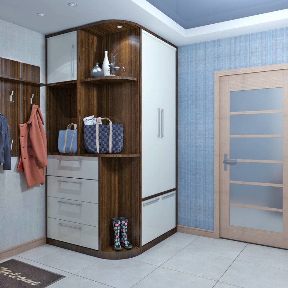 Небольшой угловой шкаф в прихожую