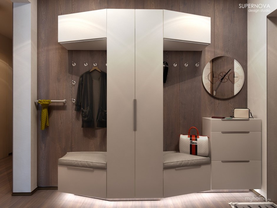 Прихожая угловая в современном стиле