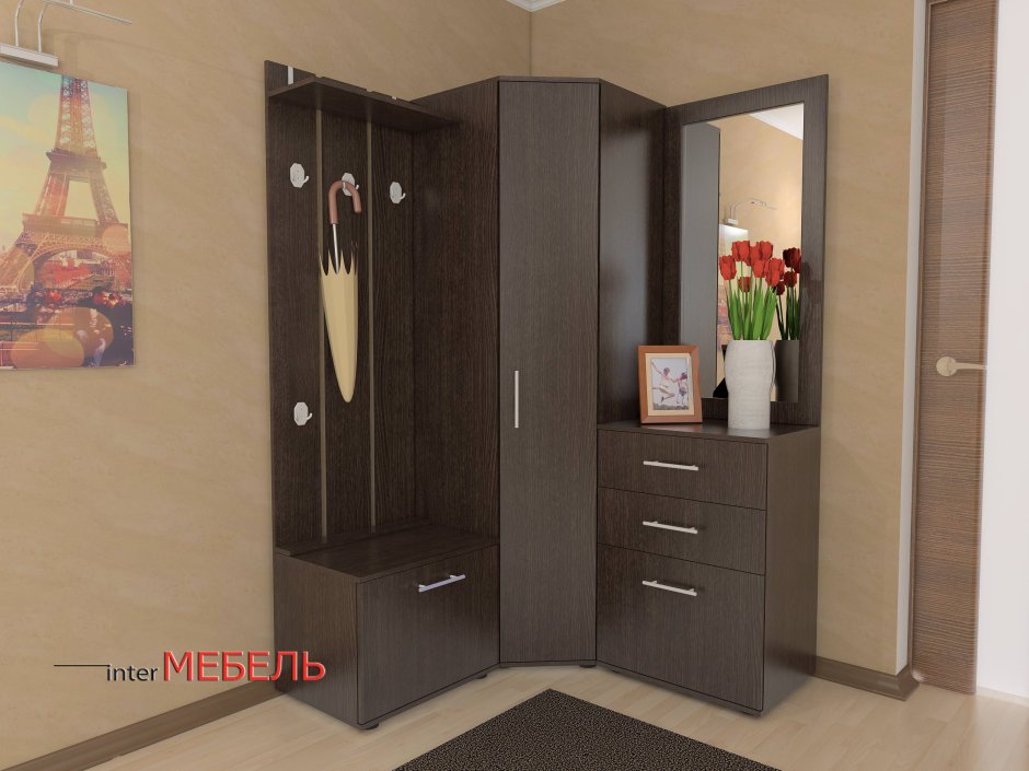 Угловая прихожая в коридор