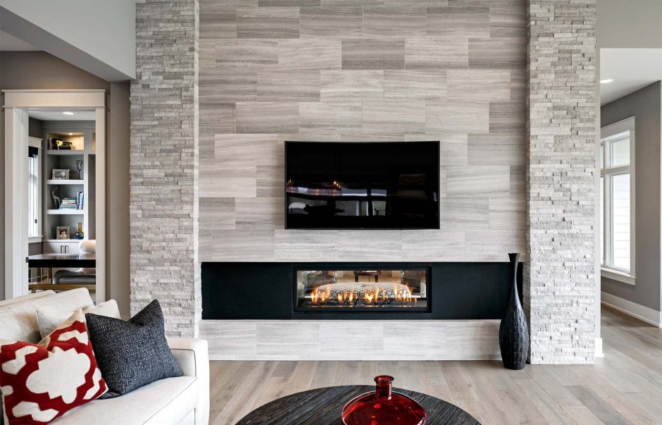 Деревянные панели в гостиной