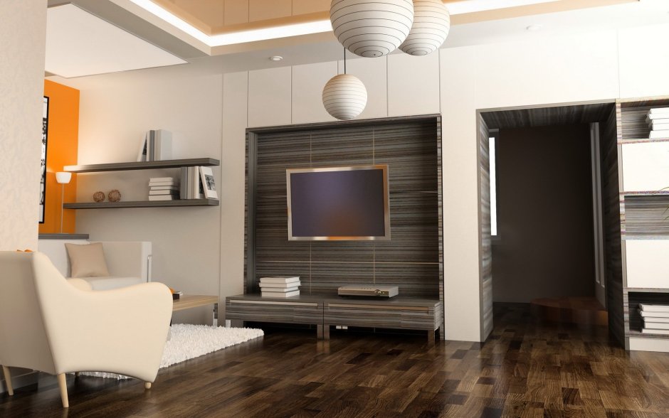 Ламинат на стену под телевизор