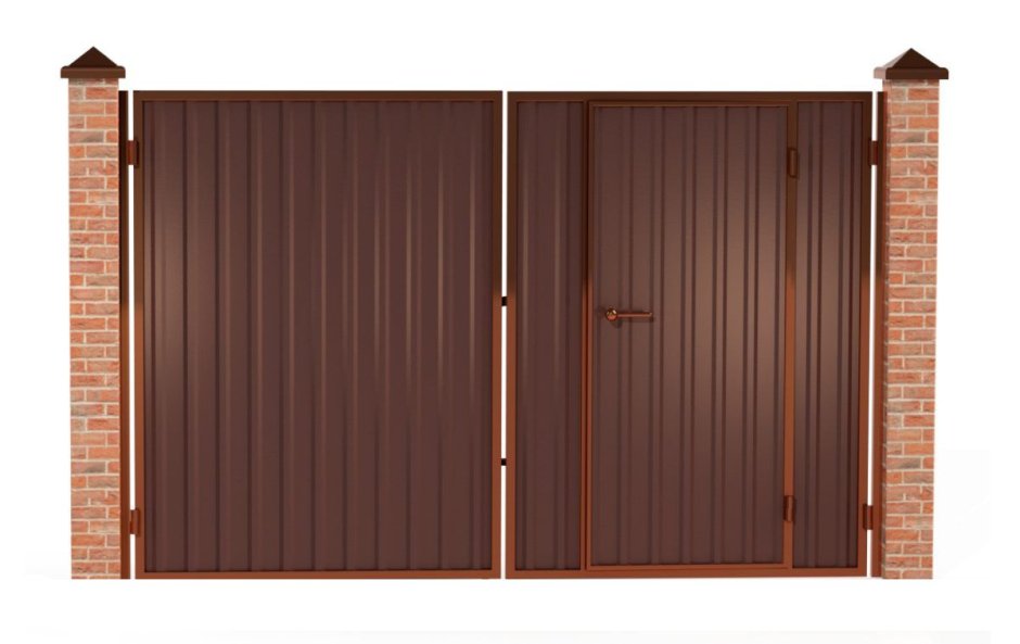 Ворота из профнастила в рамке