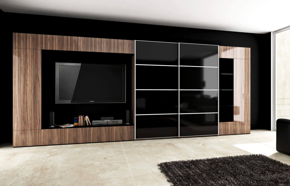 Встроенные шкафы в гостиной