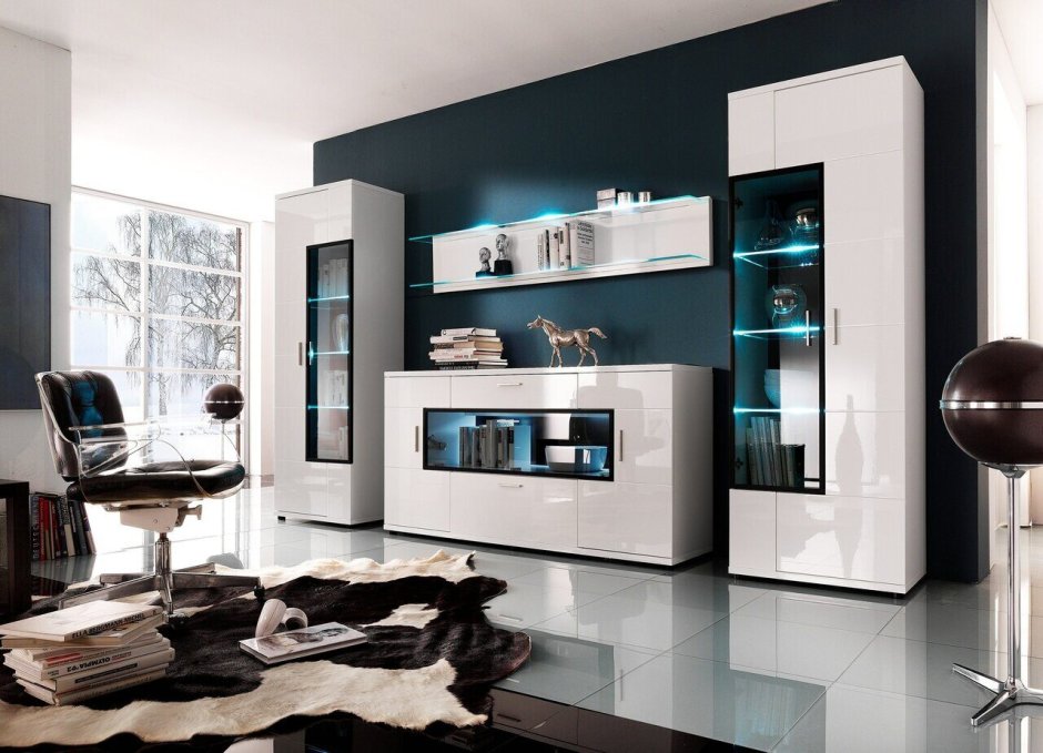 Стенка белый глянец икеа