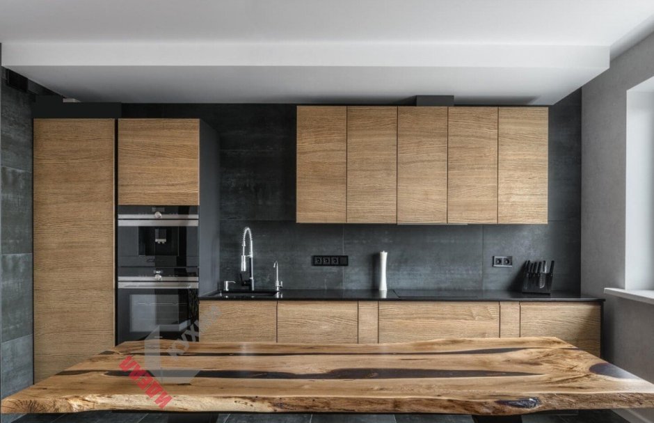 Фасады для кухни из массива дерева