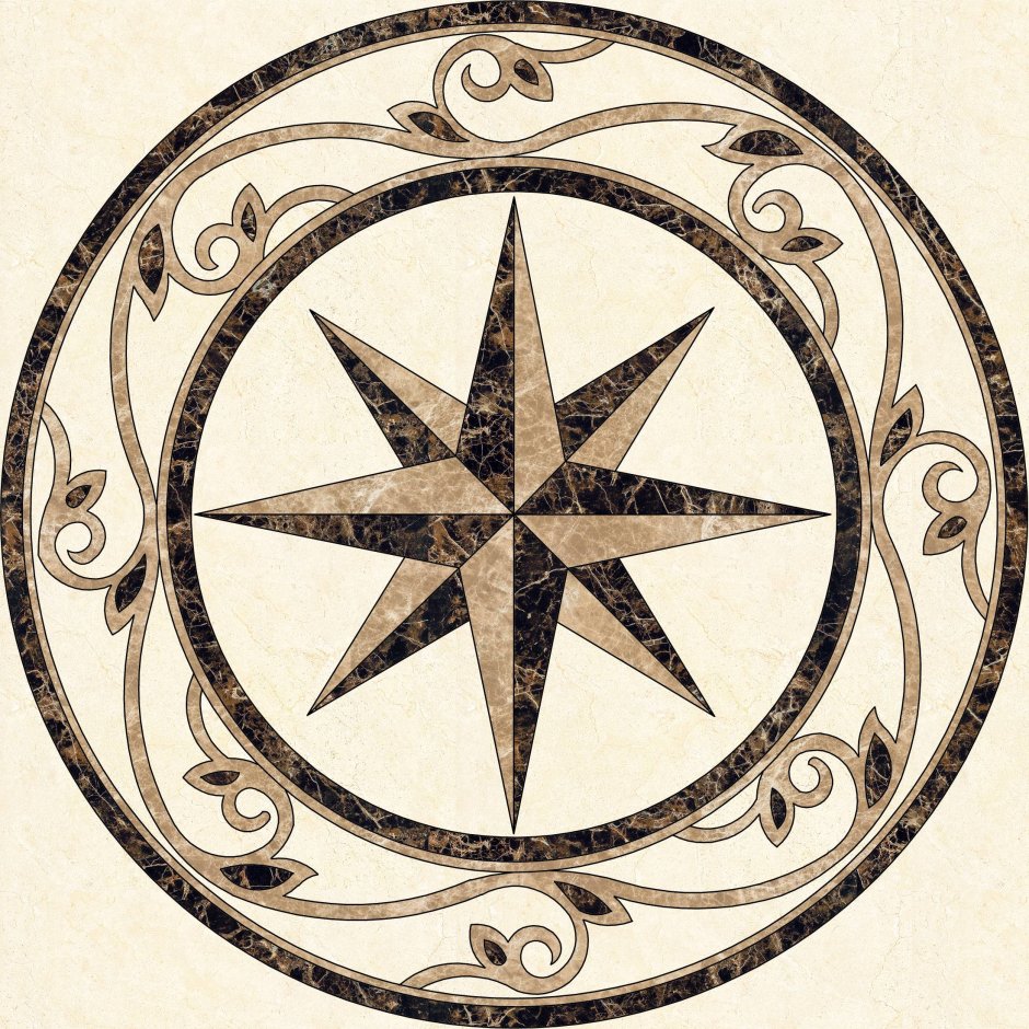 Роза ветров звезда пол мрамор