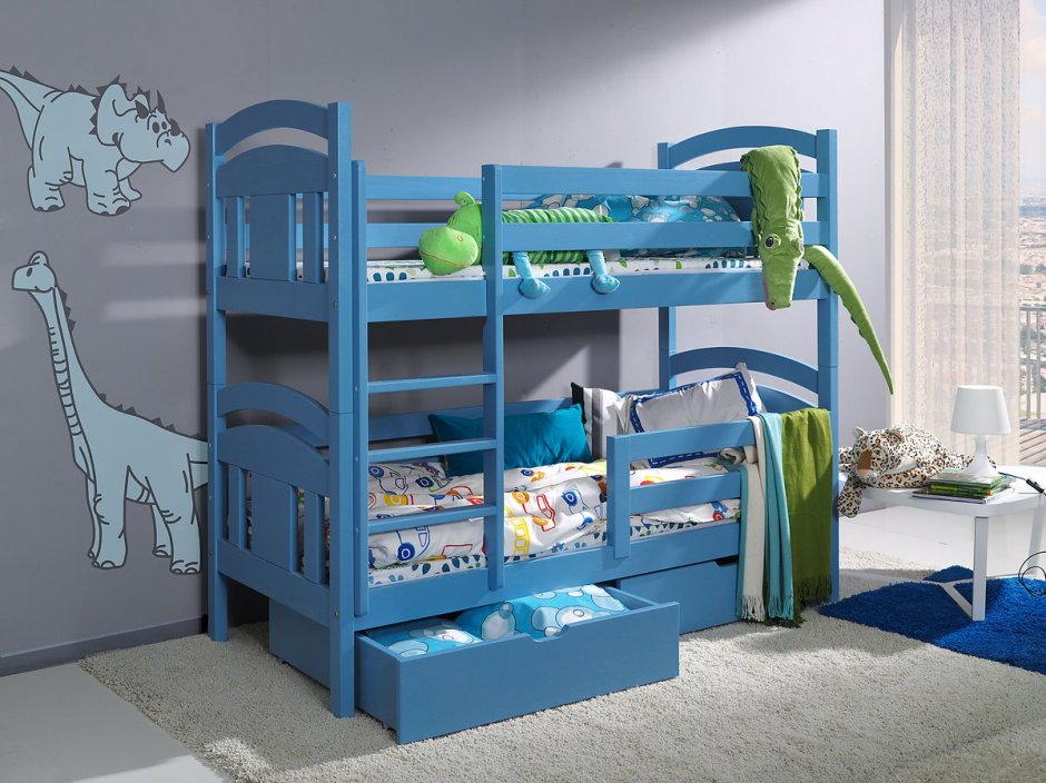 Выдвижная кровать для детей с бортиками