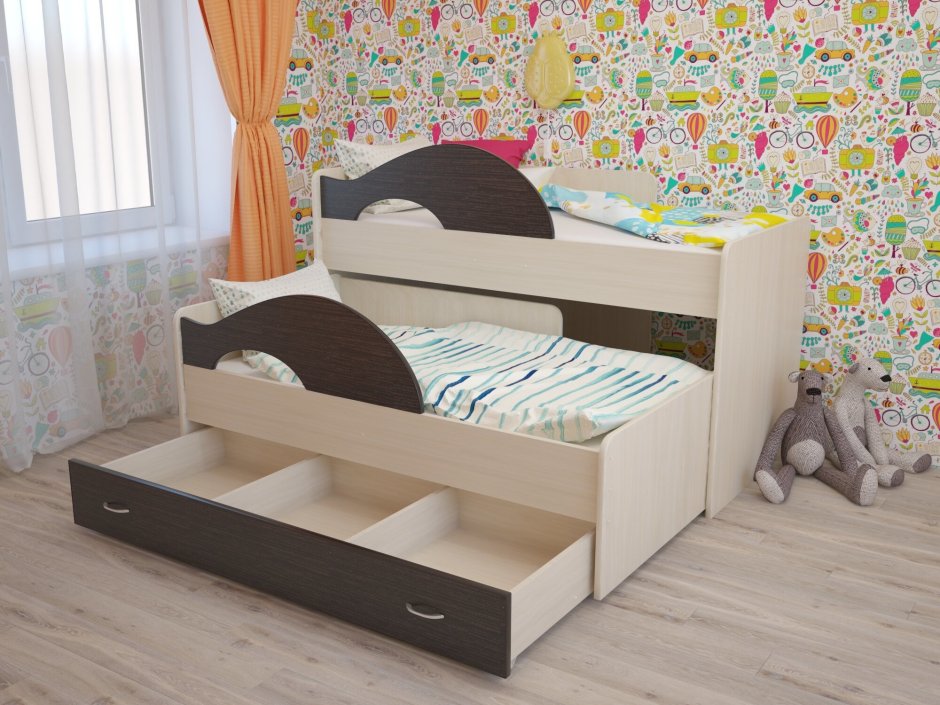 Двухъярусная кровать для детей белая