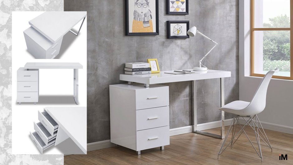 Письменный стол Evita прозрачный / белый