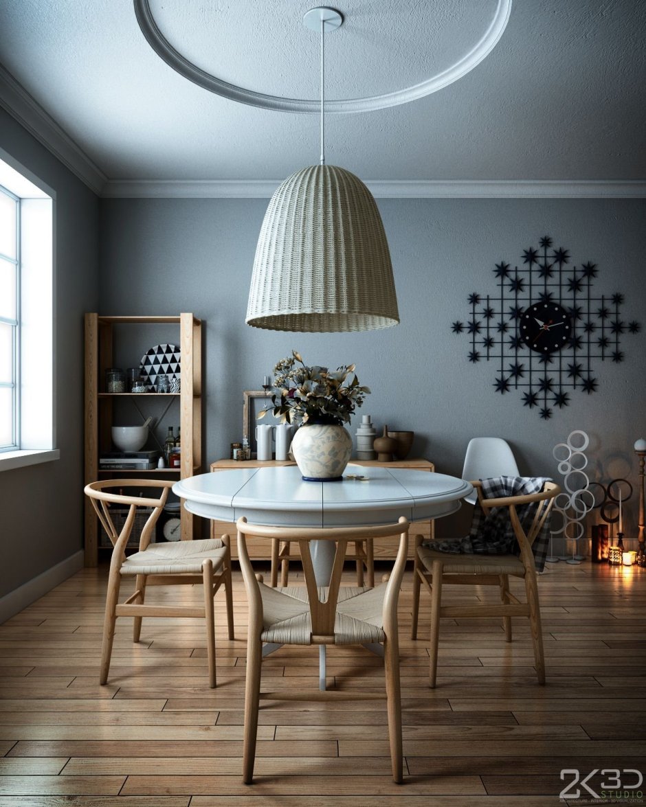 Люстра над обеденным столом