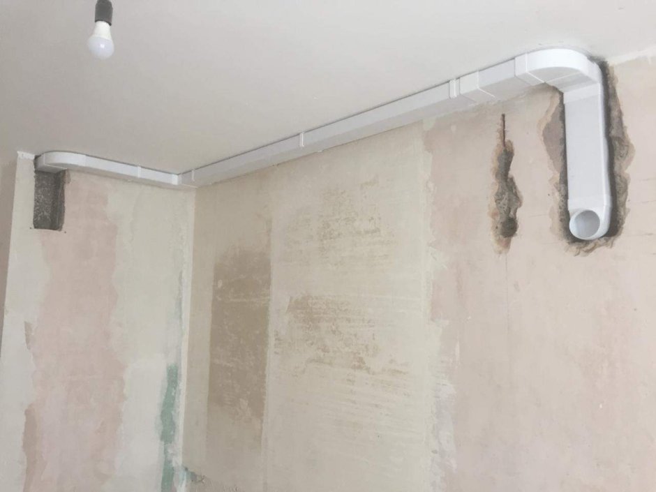 Воздуховод для вытяжки на кухне под натяжной потолок