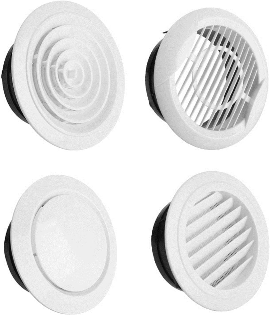 Заглушка вентиляционная регулируемая пластиковая 100 мм