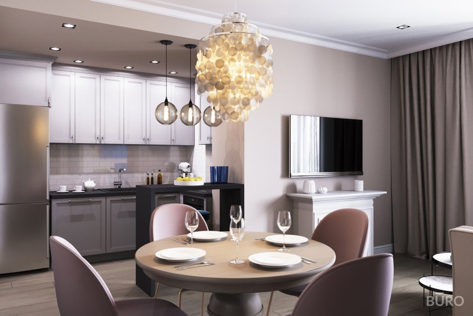 Кухня в пастельных тонах