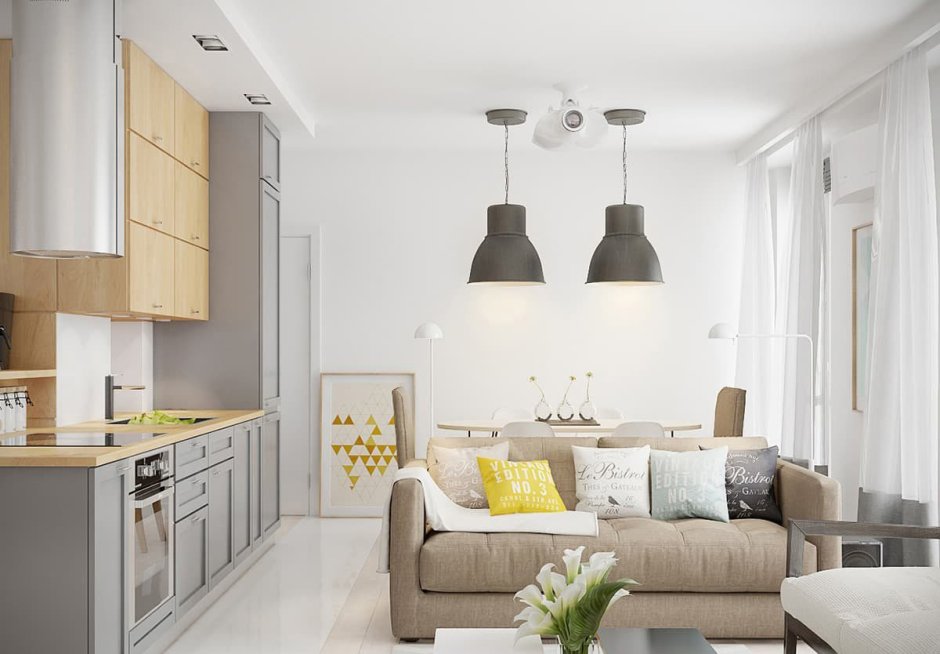 Кухня гостиная икеа