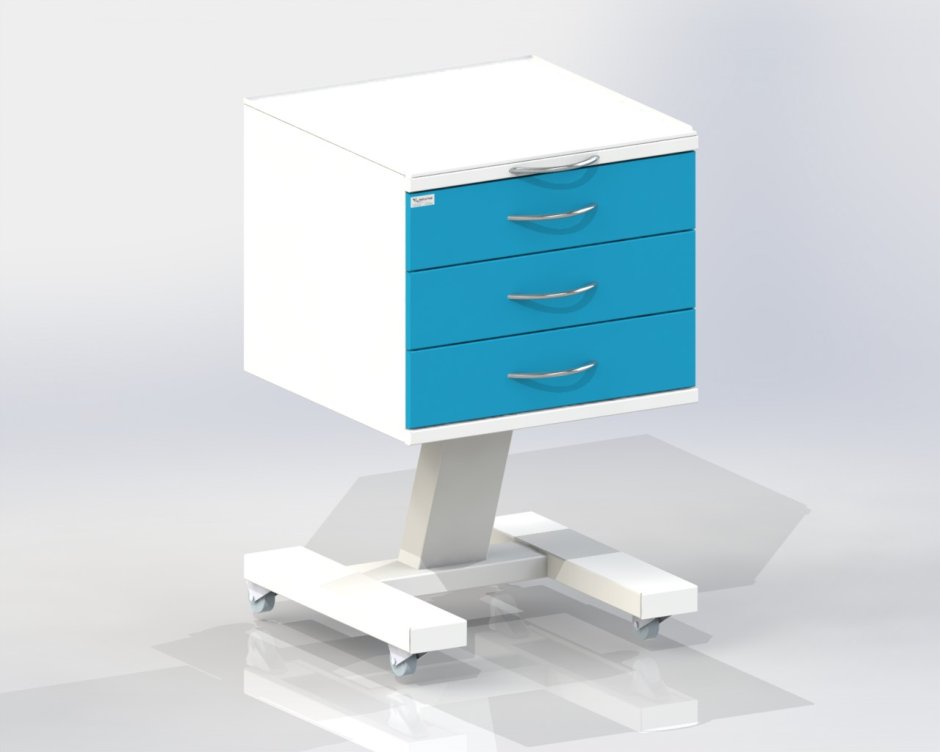 Модуль п-014 (стол врача мобильный с 4 ящиками)