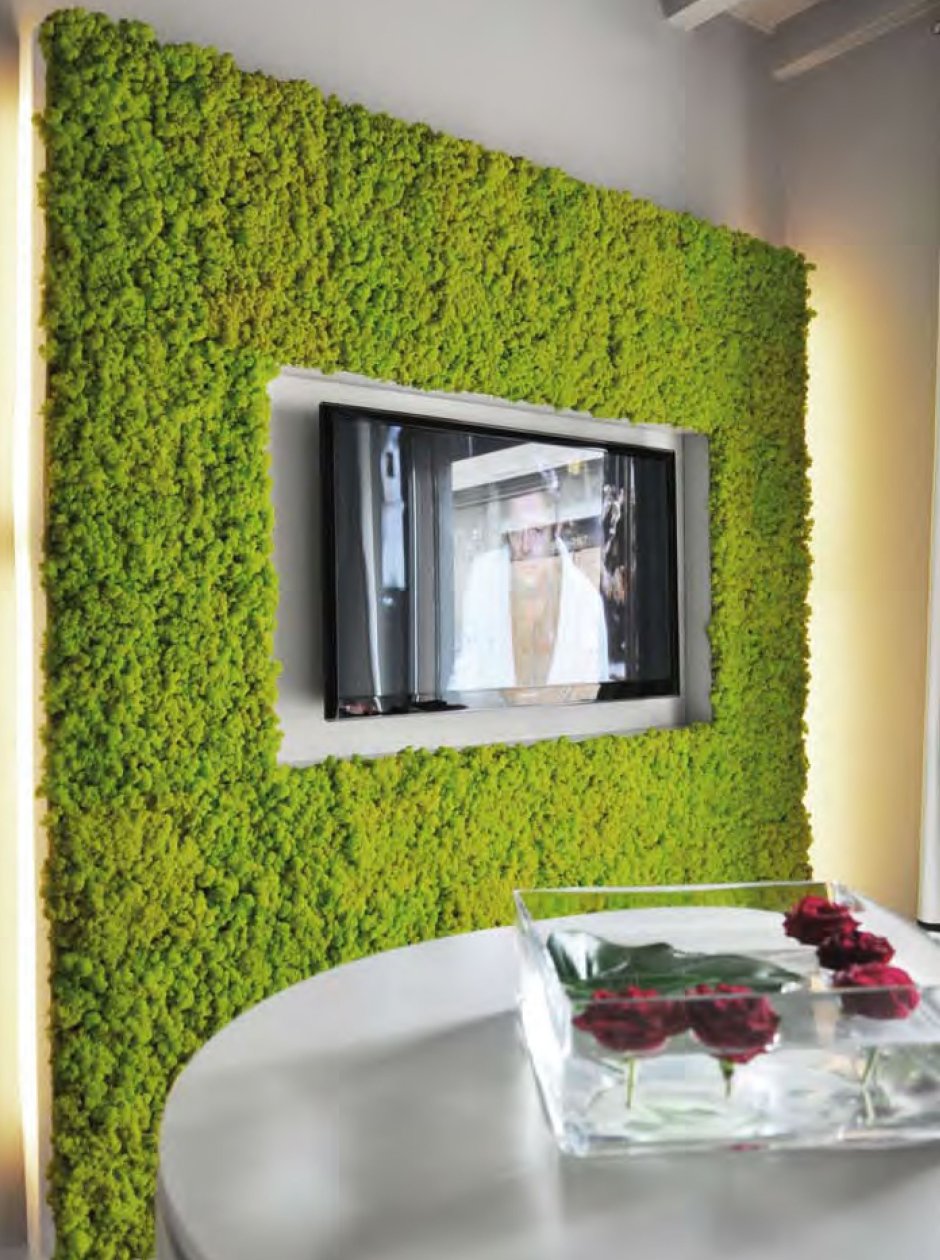 Фитостена в интерьере лофт