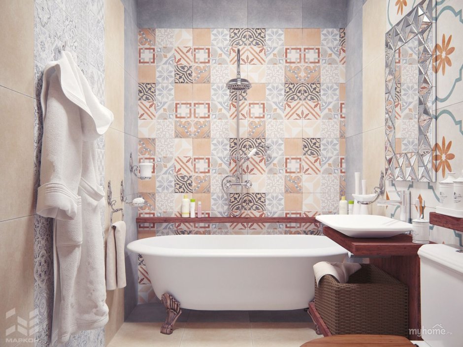 Коллекция плитки для ванной комнаты в стиле средиземноморской