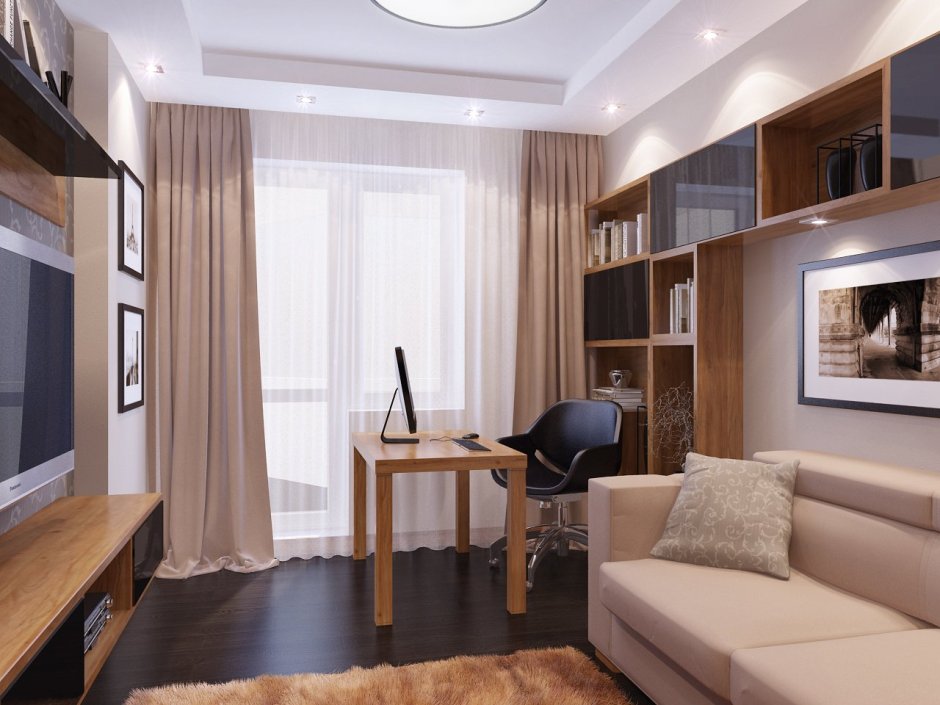 Маленькая гостиная в светлых тонах