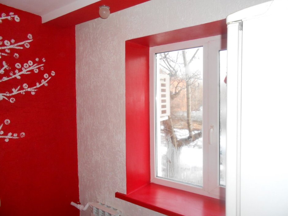 Окрашенные оконные откосы
