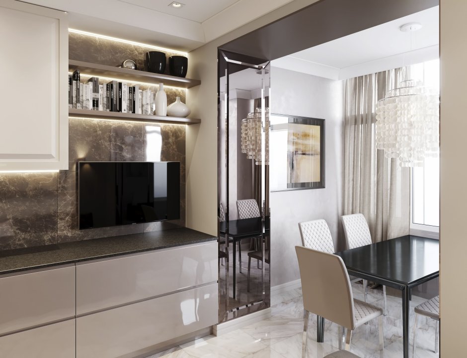 Кухня с барным стойкоц