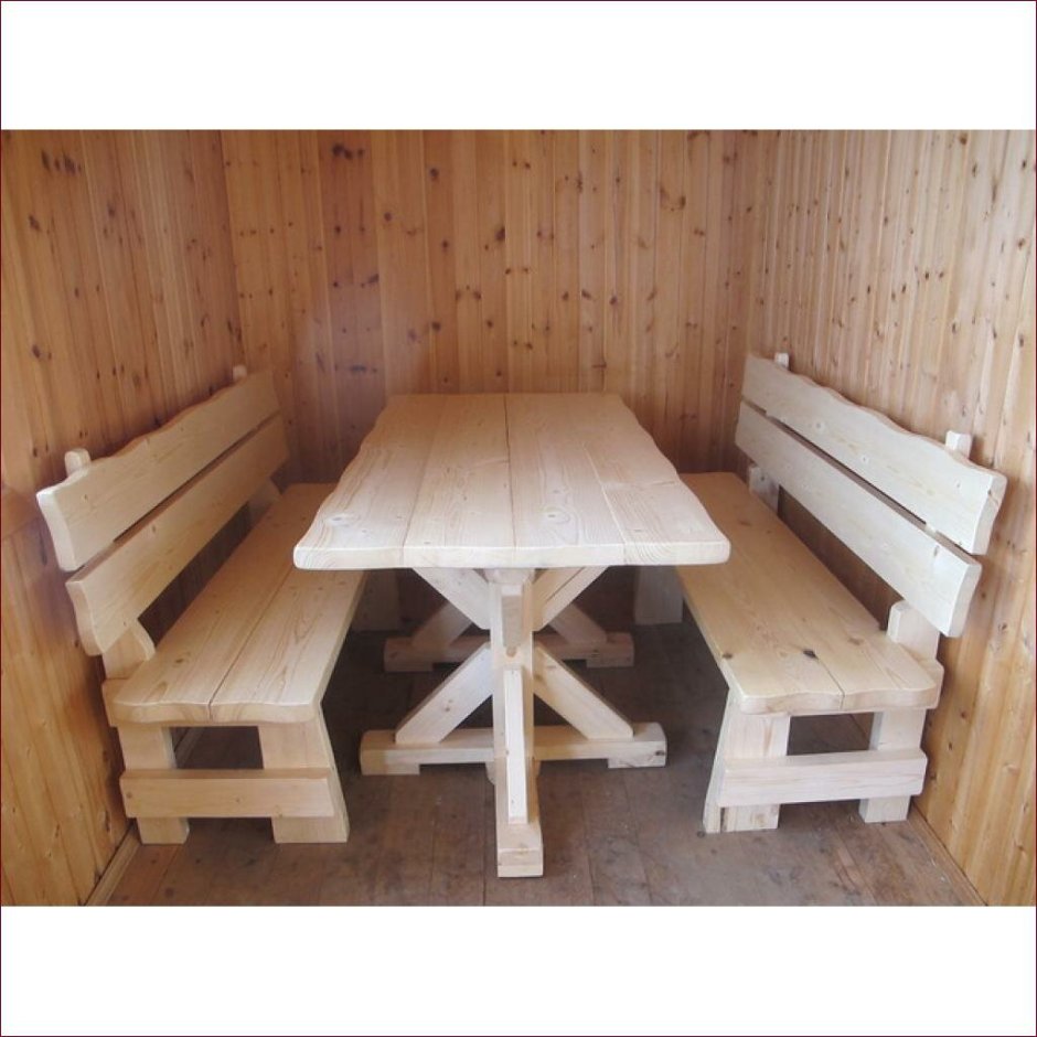 Стол и лавки для бани